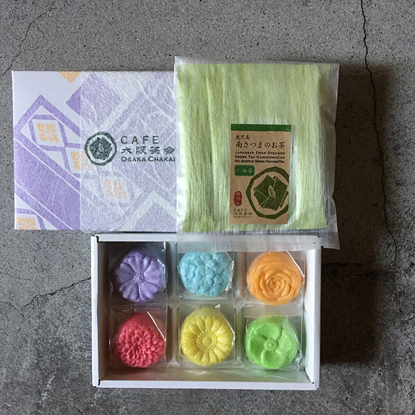 天三 菊水 花最中 × 大阪茶会の緑茶 ギフト | 大阪茶会